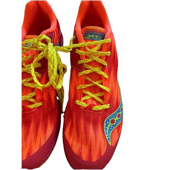 Saucony Orange Spike Track Shoes w Spikes Sz 10 Athletic Sporty Athlete - Picture 8 of 8